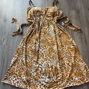 Leopard Print Midi Dress